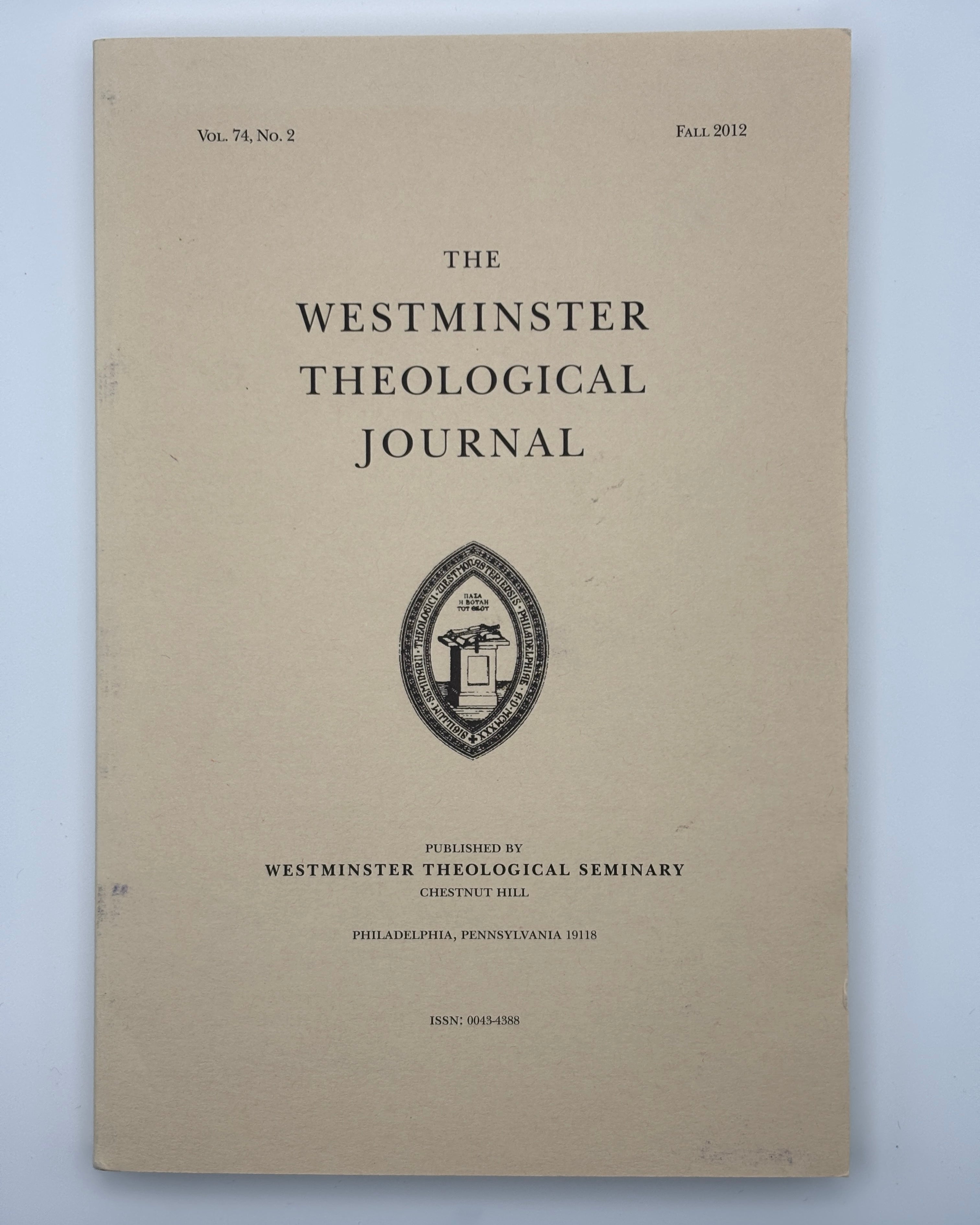 Westminster Theological Journal, Vol. 74, No. 1 & 2 (New)